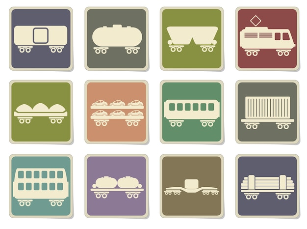 Railfreight traffic icons on cardboard labels