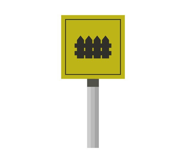 Railroad crossing road sign