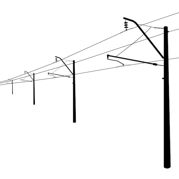 Vector railroad overhead lines