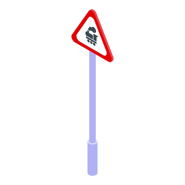 Вектор Иконка знака железной дороги изометрическая иконка вектора знака железной дороги для веб-дизайна выделена на белом фоне