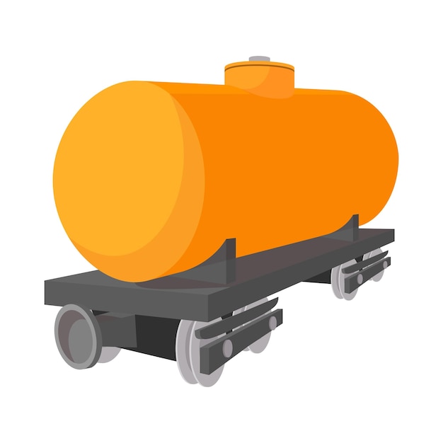 Railroad tank car cartoon icon on a white background