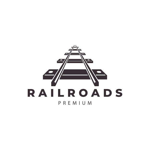 Vector railroad tracks train logo vector icon symbol illustration design template
