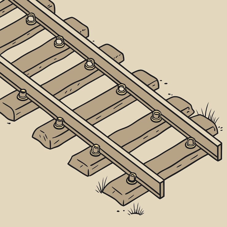 Vector railroad tracks