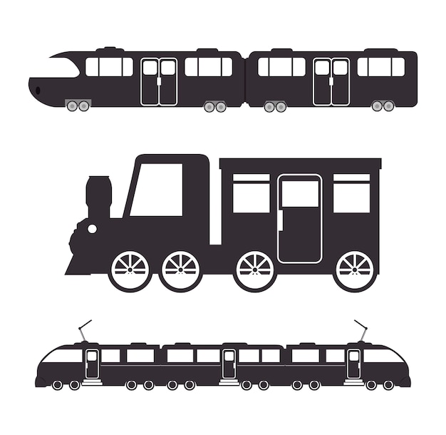 Disegno dell'icona isolato treno della ferrovia