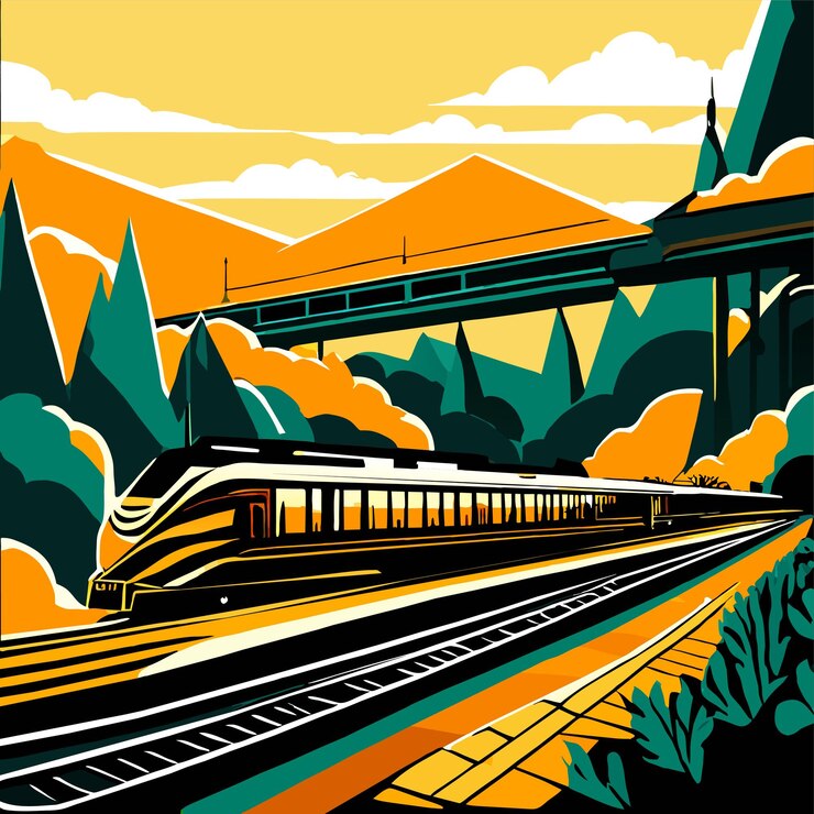 Vector the railway became famous for its route through the mountain and nature