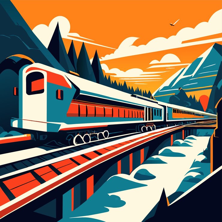 Vector the railway became famous for its route through the mountain and nature