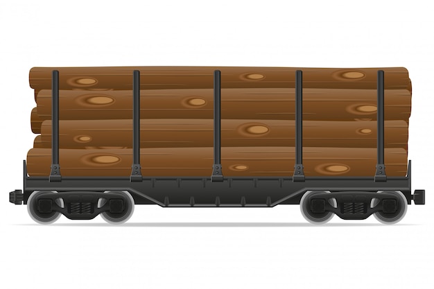 Railway carriage train vector illustration