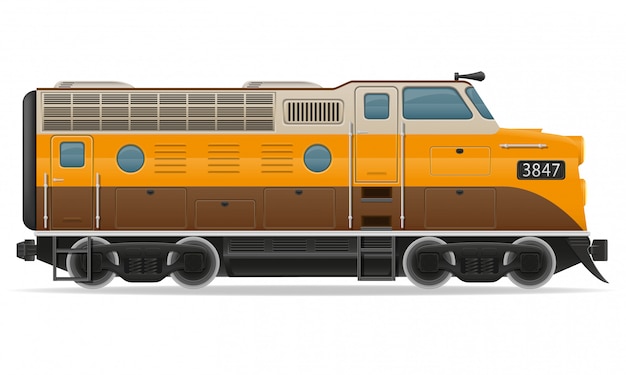 Vector railway locomotive train.