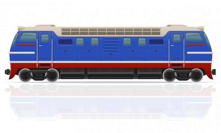 Vector railway locomotive train.