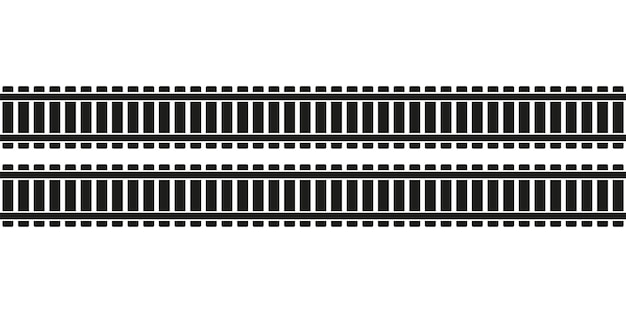 Railway profile simple vector icon. Set of steel rail for train industry.