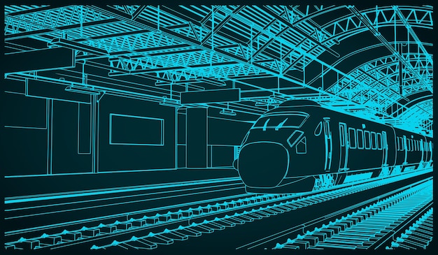 鉄道駅と高速列車