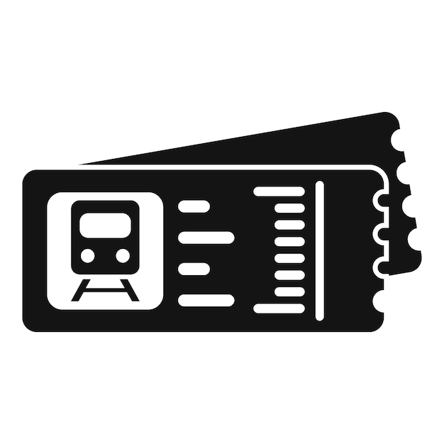 Railway ticket icon simple vector City waiting People metro