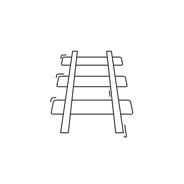 Vector railway track line icon rail thin line icon