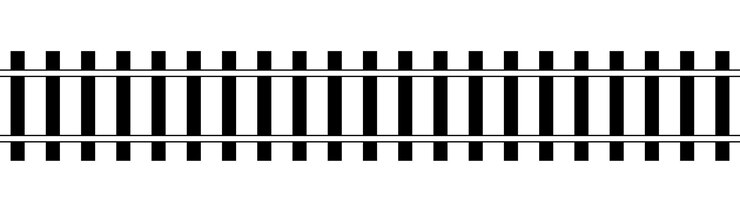 Vector railway track silhouette black and white illustration of railroad tracks seamless repeatable shape