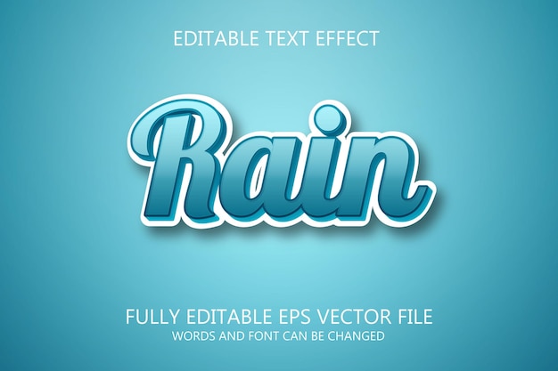 Rain 3d editable text style effect