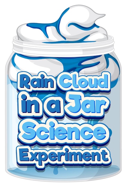 Vector rain cloud in a jar science experiment