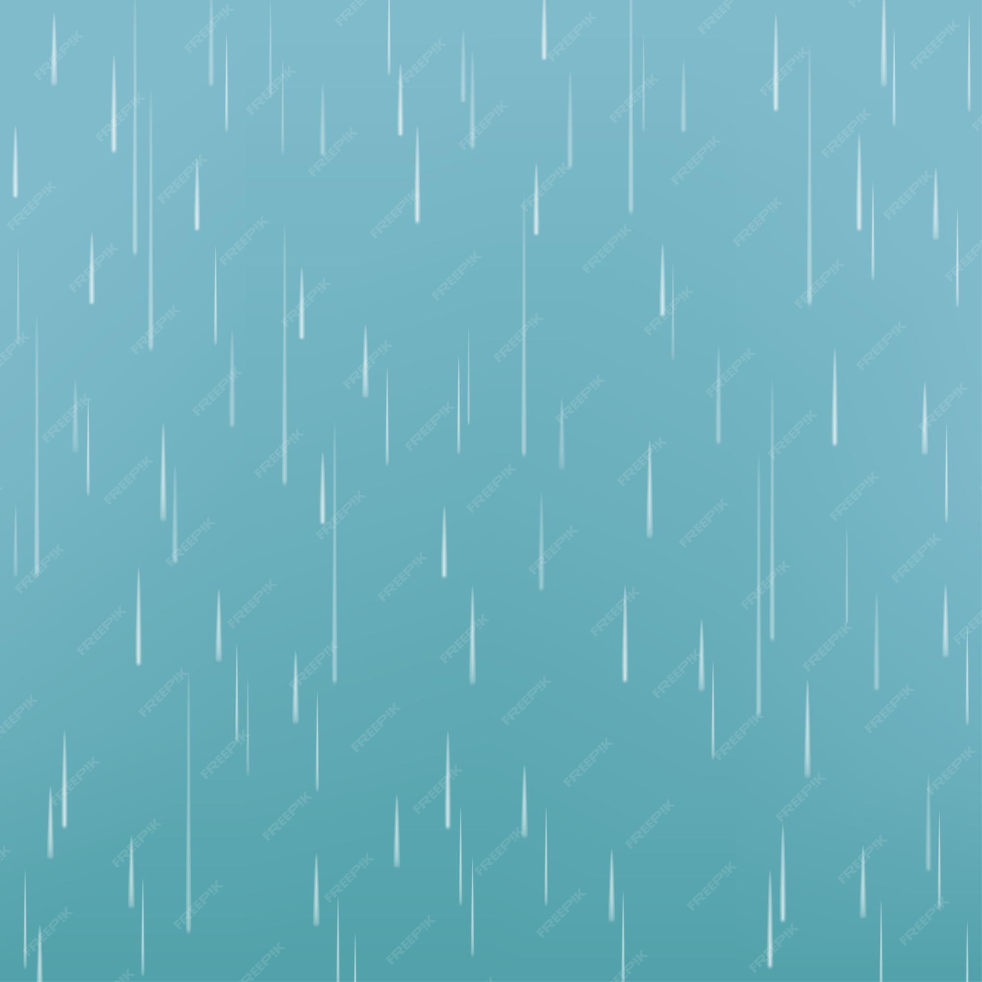 Premium Vector | Rain drops isolated on blue background rainfall realistic  falling water vector texture