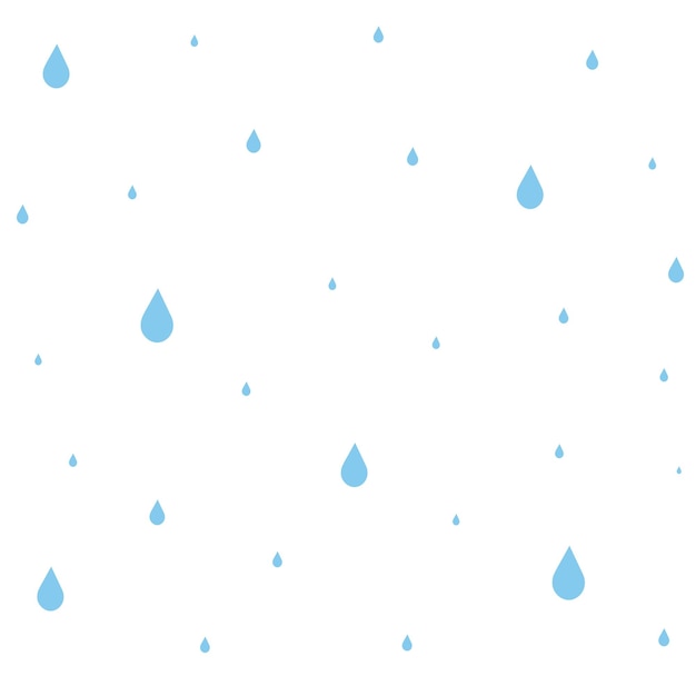 Rain falling raindrops Hand drawn illustration