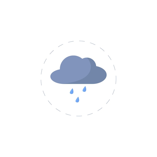 Rain flat icon on white background