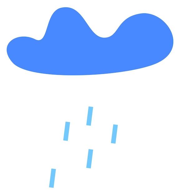 Rain icon Blue cloud symbol Weather sign