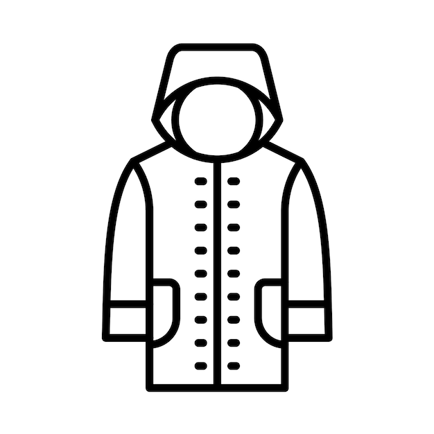 Rain Jacket Line Illustration