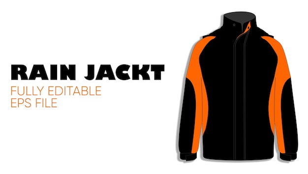 Rain jacket mockup vector file