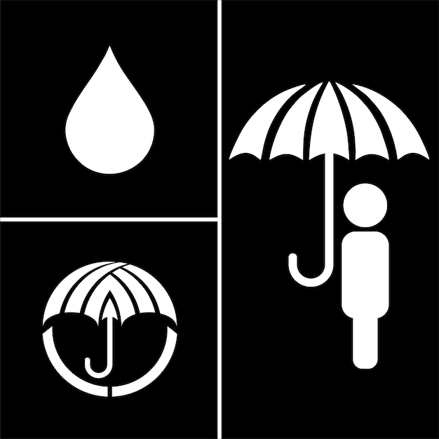 Вектор дизайна значка защиты от дождя