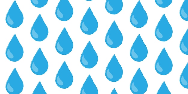 Rain seamless vector pattern Falling water drops Shades of blue Rainy background