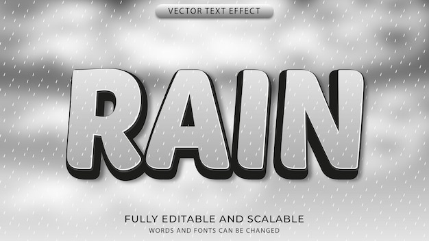 rain text effect editable eps file