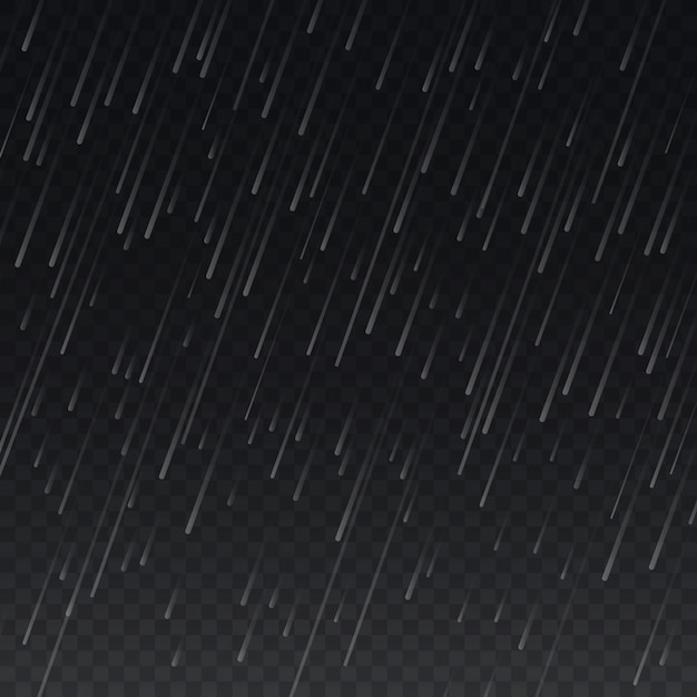 Vector rain on transparent plaid background