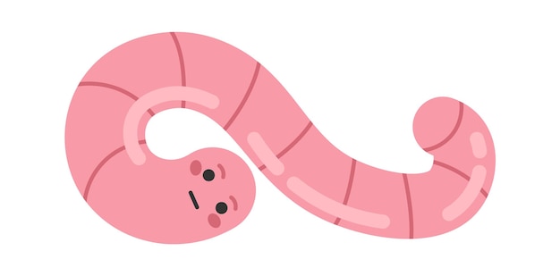 Rain worm character flat illustration