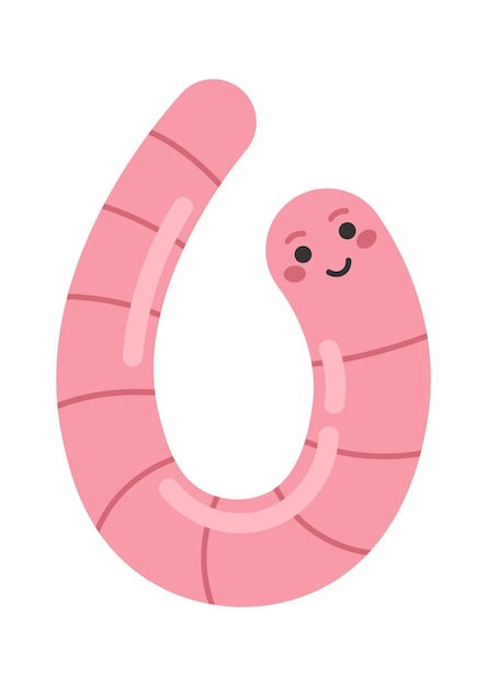 Rain worm character flat illustration