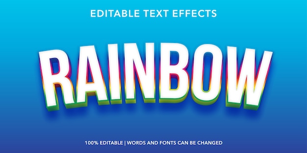 Rainbow 3d Style Editable Text Effect