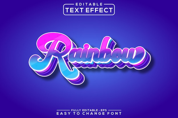 Rainbow 3d-teksteffect bewerkbaar