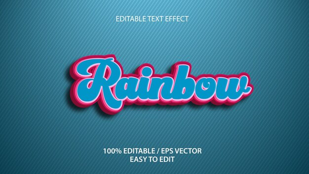 Rainbow 3D text effect Premium Vector download