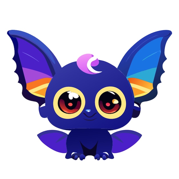 rainbow alien curly elf owl butterfly bat tiger elk racoon bear bat fox rabbit puppy kitten vector