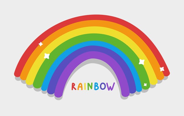 Rainbow arc shape half circle bright spectrum colors colorful striped pattern vector illustration