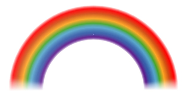 Forma ad arco arcobaleno. spettro di luce colorato realistico
