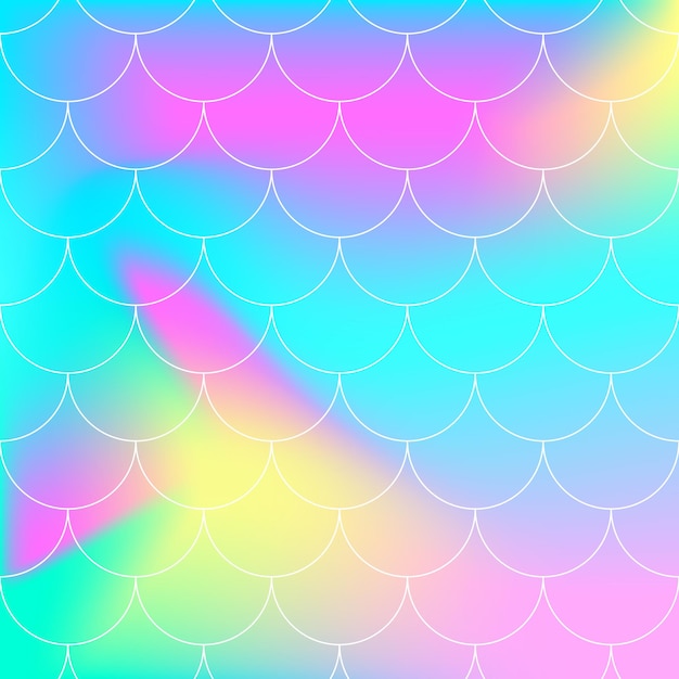 Vector rainbow background. mermaid scales. holographic print.