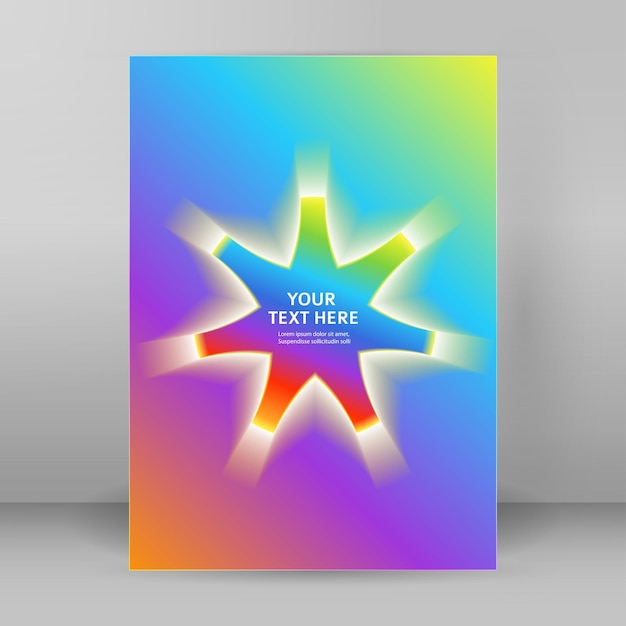 Vector rainbow background presentation template format a4 cover page