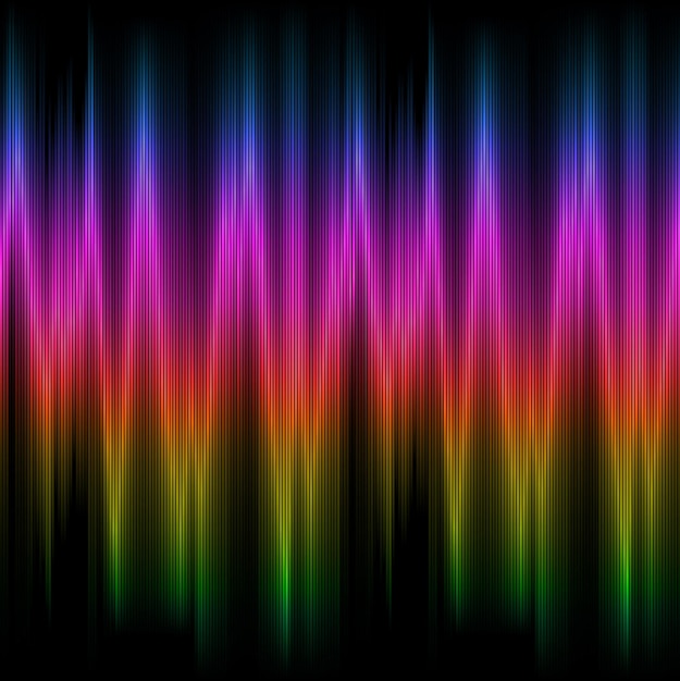 Vector rainbow background with glowing striped