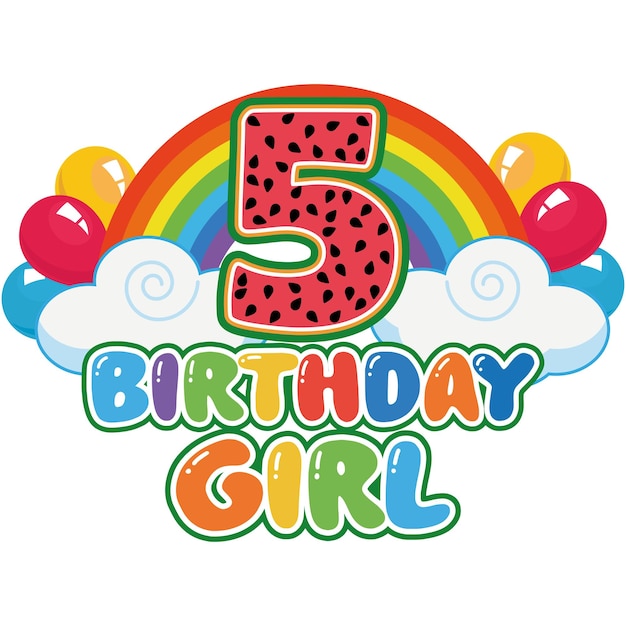 Vector rainbow birthday