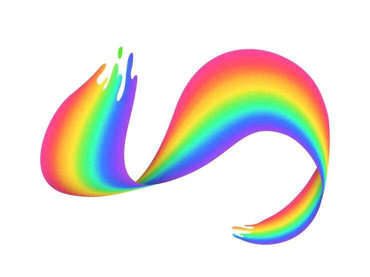 Vector rainbow brush stroke on white background