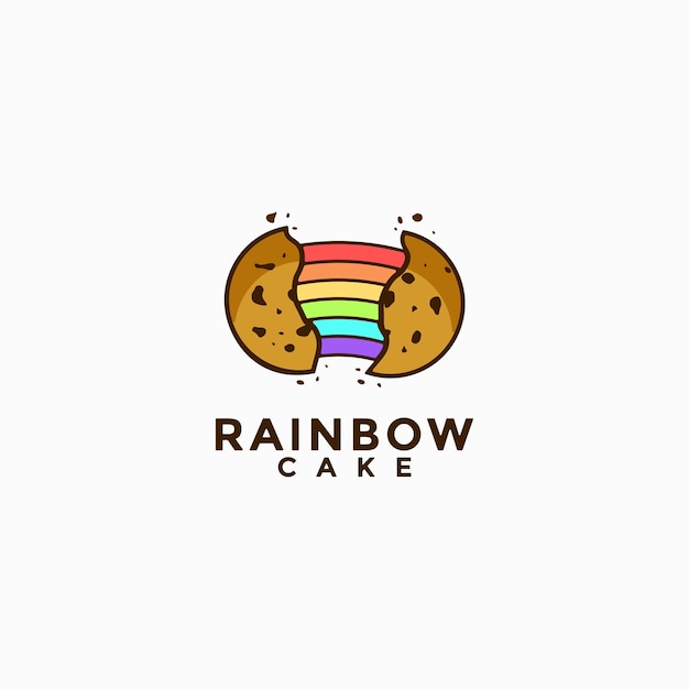 rainbow cake logo design template