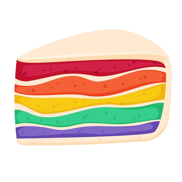 Rainbow cake pie Sweet dessert vector illustration