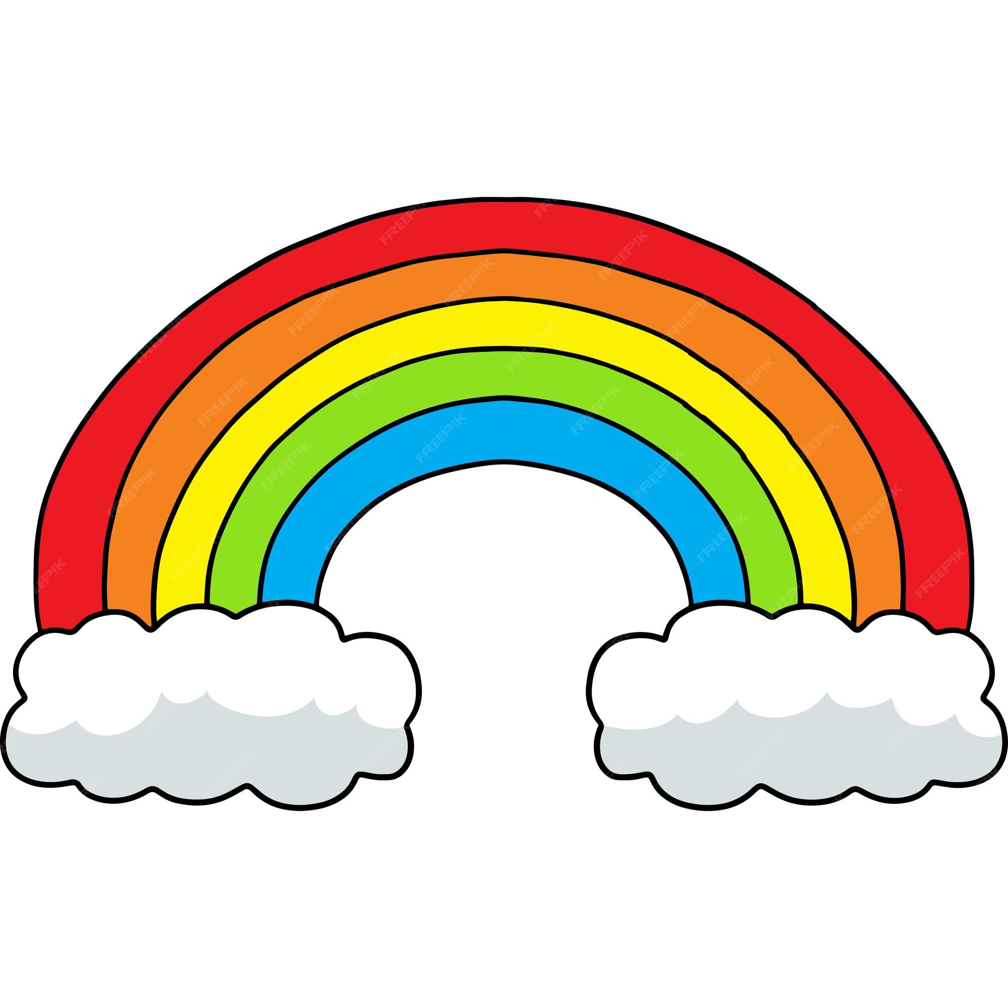 Premium Vector | Rainbow cartoon colored clipart illustration