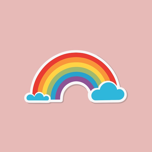 Vector rainbow cartoon illustratie sticker ontwerp