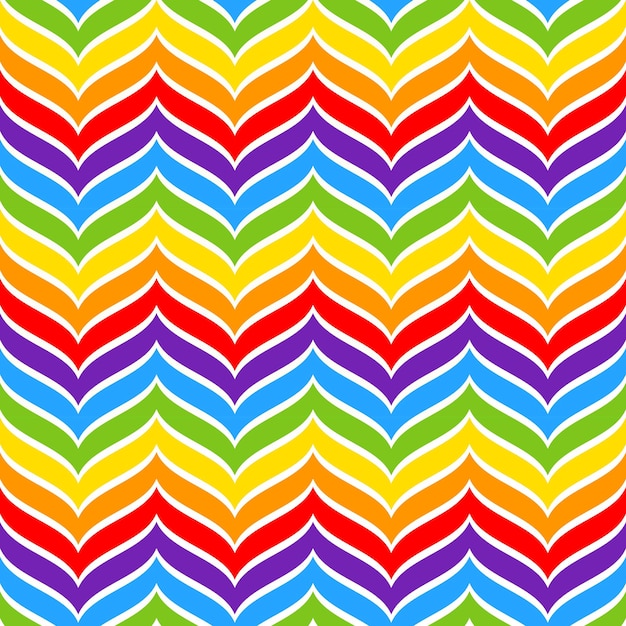 Rainbow chevron pattern seamless vector geometric background