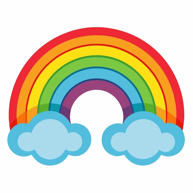 Vector rainbow clipart cartoon style vector illustration