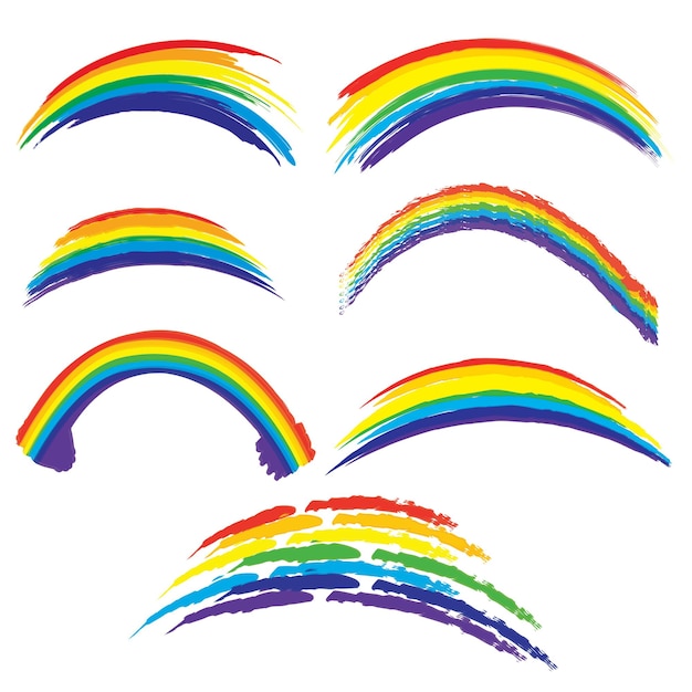 Vector rainbow clipart set,